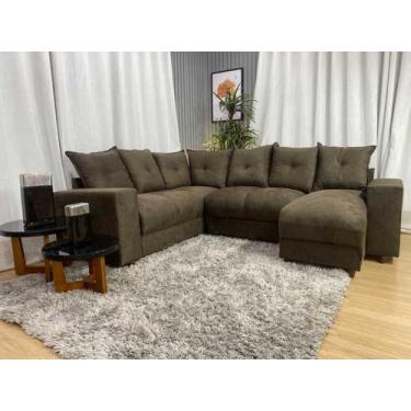 Imagem de Sofá Canto Compacto e Confortável Marrom 603 Áustria - Alpoim
