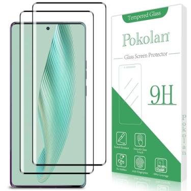 Imagem de Pokolan [Pacote com 2 protetores de tela para Motorola Moto Edge Plus 2023 vidro temperado, cobertura total curvada 3D, resistente a arranhões, dureza 9H, sem bolhas, compatível com capa