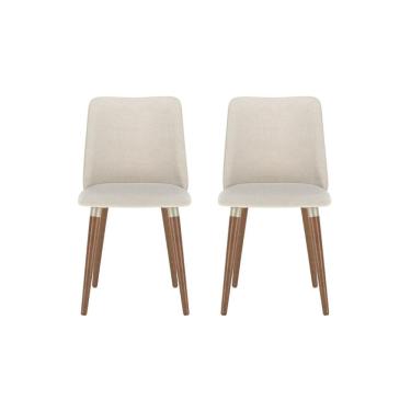 Imagem de Cadeiras para Sala de Jantar 2 Unidades Dakota - caixa com 2 Unidade - Natural/Champanhe