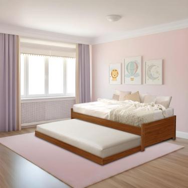 Imagem de Bicama Bibox Solteiro Infantil Estrutura em Madeira Maciça Gabrieli Castanho