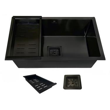 Imagem de Cuba Gourmet Quadrada Aço Inox 304 Preta 60x40cm Premium