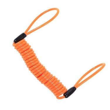 Imagem de Haofy Alarme de Trava de Disco Motocicleta Com Cabo de Lembrete de Mola para Bicicleta Universal, Bobina de Aço Elástica de 1,25m para Guidão e Segurança do Freio (ORANGE)