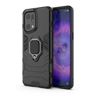 Imagem de SORAKA Capa para OPPO Find X5 Pro 5G com suporte para anel Capa Slim Fit de TPU macio Capa OPPO Find X5 Pro 5G com placa de metal para suporte magnético de telefone para carro