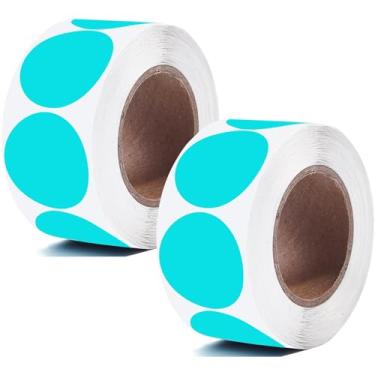 Imagem de Adesivos de ponto de 2,5 cm círculo preto, etiquetas de codificação redondas, cor azul em branco, pontos pegajosos, venda de quintal, adesivos simples para escritório, loja, casa, sala de aula, 1000