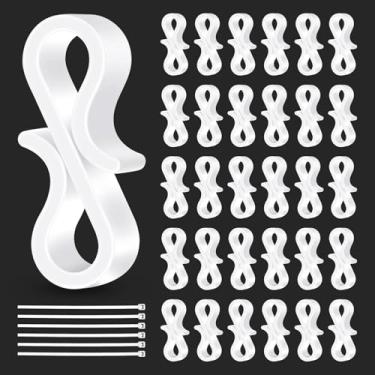 Imagem de Ganchos de calha para luzes ao ar livre, 120 pcs de plástico S Gutter Clips para pendurar luzes de corda de Natal ao ar livre, luz de fada de gelo, decorações De árvore de Natal (white)