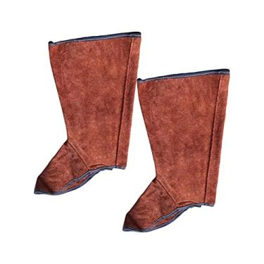 Imagem de Soldador Protetor de Calçado para Calçados Soldador Anti-escaldadura Dos Pés Ferramenta de , Castanho