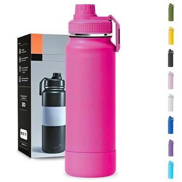 Imagem de Garrafa Térmica 1 Litro - Duplamente Isolada a Vácuo, Base Emborrachada Anti Derrapante, Mantém Bebidas Quentes por 12 Horas e Geladas por 24 Horas (Rosa Phink Slin)