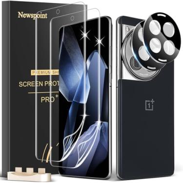 Imagem de Pacote com 2 + 2 protetores de tela para OnePlus 12R, [compatível com capas] [sem bolhas] [adequado para impressão digital] Película flexível e protetor de lente de câmera para OnePlus 12R 5G (6,8