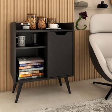 Imagem de Cantinho do Café Belle 1 Porta 1 Prateleira Preto - Panorama Móveis