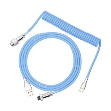 Imagem de Cabo EPOMAKER MIX em espiral tipo C para USB A de 1,8 m para teclado
