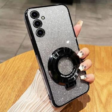 Imagem de Capa com suporte de glitter para Samsung A56 A36 A26 A16 06 55 35 25 15 05s 73 72 71 54 53 52/s 51 34 33 32 24 23 22 14 13 12 4g 5g (para Samsung A24 4G/preto)