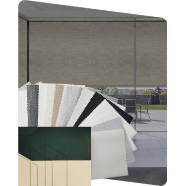 Imagem de Yoolax Persianas inteligentes, persianas motorizadas, blackout automáticas para janelas, persianas motorizadas compatíveis com Alexa, Google Home, Homekit, amostra de tecido (multicolorida)