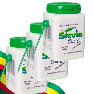 Imagem de KIT 3 Adoçante Stévia Dul-C 100g Natural Vegano Importado Original - S