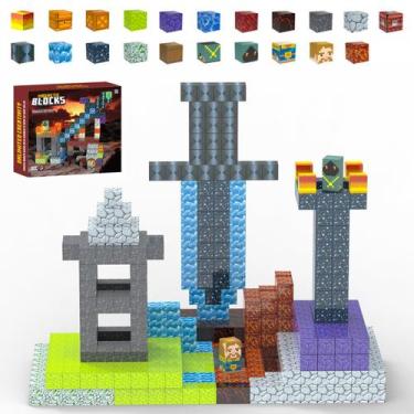 Imagem de Conjunto magnético de construção VISREFUR 166 unidades com blocos de a