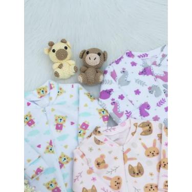 Imagem de Trio Macacão Soft com Zíper da Gola à Perna Confortável Para Bebê Sort