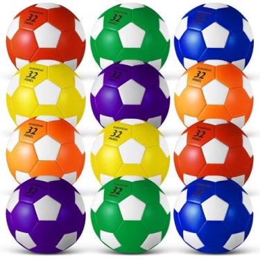 Imagem de Conjunto de 12 bolas de futebol Libima, tamanho 4, colorido com 2 bomb