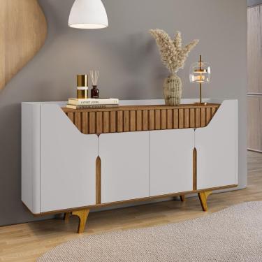 Imagem de Aparador Danúbio com 4 Portas, 2 Gavetas e Pés de Madeira