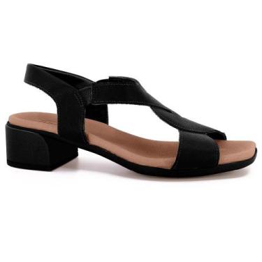 Imagem de Sandalia usaflex em couro ref an27003 feminino, 37, Preto
