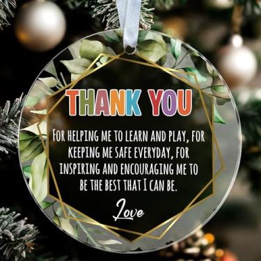 Imagem de GoGi93Art Enfeite de Natal Thank You Teacher - Decoração de Natal de Apreciação de Professores de Acrílico para Mesa - Presentes para Professores e Mulheres
