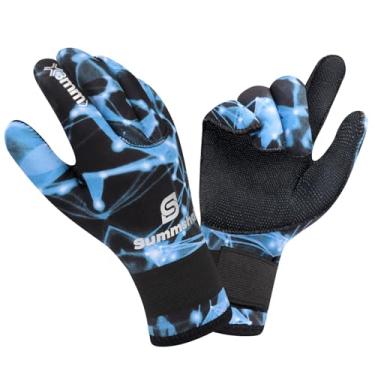 Imagem de Summshall Luvas de neoprene de 3 mm, luvas antiderrapantes de mergulho, luvas de neoprene surf de natação, luvas de água de cinco dedos para homens e mulheres surf para caiaque de pesca submarina