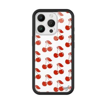 Imagem de Wildflower Capas - Compatível com Apple iPhone 16 Pro | Amortecedor preto protetor, certificado de teste de queda de 1,2 m, pequenas empresas de propriedade feminina | cerejas americanas - cereja