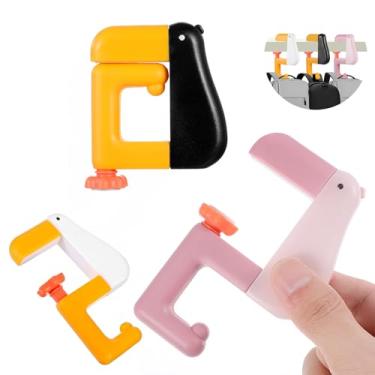 Imagem de XLIUAX Pacote com 3 ganchos de bolsa para mesa, em formato de pato sem broca, suporte de bolsa dobrável com almofada de borracha protetora para escritório, casa, cozinha, dormitório