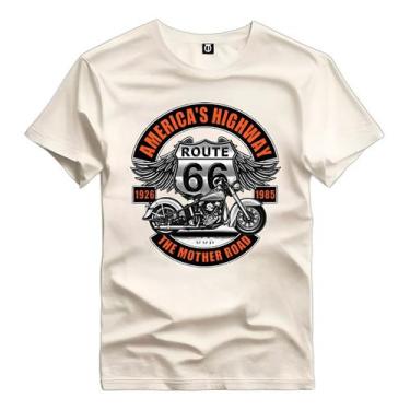 Imagem de Camiseta Estampada Estrada Route 66 Harley Algodão Premium - Versitz, 