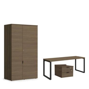 Imagem de Mesa com Gaveteiro de Escritório Home Office 1,9m e Armário 2 Portas Kappesberg