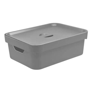 Imagem de Caixa organizadora cube m 10,5 litros com tampa - preto