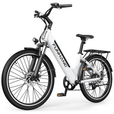 Imagem de E-Bike Funhang EB-C2, Motor Brushless 500W (Pico 1000W), Torque 55Nm, Bateria 48V 374Wh Removível, 26", 7 Marchas, 5 Modos, Freios a Disco