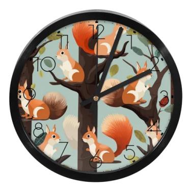 Imagem de LILINWAN Relógio de parede 24 cm sem tique-taque silencioso operado por bateria relógio de parede redondo moderno estilo simples decoração relógio para escritório/escola/quarto/sala de estar