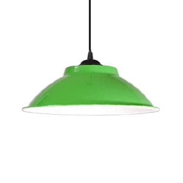 Imagem de CHENKUI Luminária pendente vintage Macaron Abajur industrial teto LED restaurante lustres iluminação sombra colorida loft, E27 luminárias de cabeça única cozinha cafeteria sala de jantar iluminação