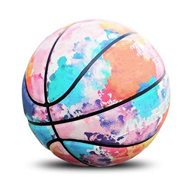 Imagem de Sporting Goods Bola de basquete adulto e adolescente, basquete profissional ao ar livre tamanho oficial 7 e tamanho 5, feito para uso interno e externo, bola de piscina, inclui bomba (vermelho