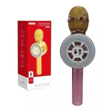 Imagem de Microfone Karaokê Sem Fio Wireless com LED Tomate MT-1035 - Ideal para