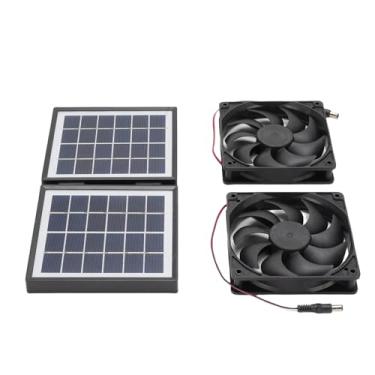 Imagem de TOPINCN Kit de Exaustor Solar Com Painel Solar Dobrável, Lâminas Grossas Atualizadas para Galinheiro Ao Ar Livre, Galpão, Casa de Animais de Estimação, Sótão (BLACK)