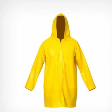 Imagem de Capa De Chuva Pvc Capuz Forrada Impermeável Reforçada Obra - plastcor