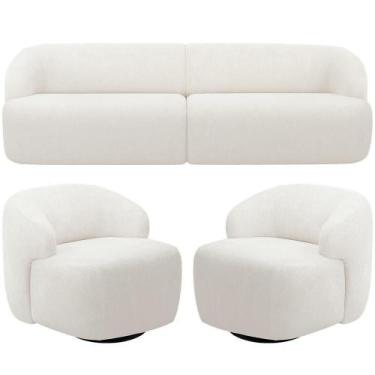 Imagem de Sofá 4 Lugares Curvo Orgânico Com 02 Poltronas Living 280cm Barolo L06