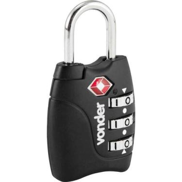 Imagem de Cadeado TSA Com Segredo 3 Algarismos Preto Vonder