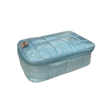 Imagem de Estojo Escolar Grande Azul Acolchoado 36 Lápis Canetas Marcadores Maquiagem Organizador Volta Aulas