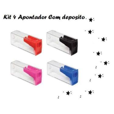 Imagem de Apontador Com deposito Faber Castell - Kit com 4 - Faber-castell