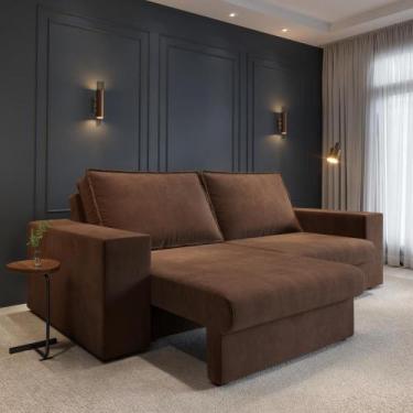 Imagem de Sofá Capri 2 lugares Suede 160cm - CIALAR MÓVEIS, Marrom