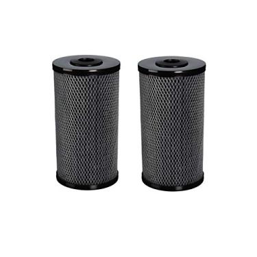 Imagem de CFS Pacote com 2 cartuchos de filtro de água de poliéster de carbono compatíveis com modelos NCP-BB – Remove mau gosto e odor – Cartucho de filtro de substituição para toda a casa – 24 cm x 11 cm