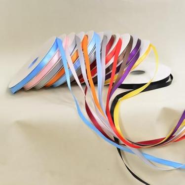 Imagem de 1/10.2 cm Cetim, fita branca fina, dupla face, fita de cetim sólida para buquê de laços, enfeites de Natal, embrulho de presente, decoração de casamento, arranjo floral, 100 m