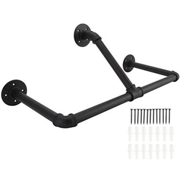 Imagem de Hyuduo Cabide de Pinça de Ferro Rústica Rack de Cuba Industrial Rack de Roupas de Metal Vintage para Banheiro para o Banheiro Guarda de Cozinha Com Soquete Fácil de Montar o