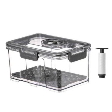 Imagem de Pote Hermético Com Bomba De Vácuo 2L - Cinza