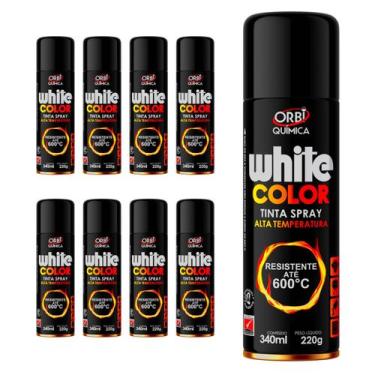 Imagem de Kit com 8 Tintas Spray Alta Temperatura para RodaEscapamentoMotorForno