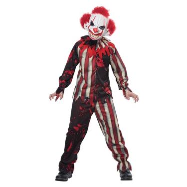Imagem de California Costumes Palhaço de carnaval assassino para meninos, preto/vermelho/creme, M