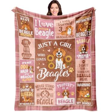 Imagem de VXDRZGT Presentes Beagle para mulheres - Cobertor Beagle 152 cm x 127 cm - Presentes temáticos Beagles Mom Decor para amantes de beagles - Presente de decoração de aniversário de beagles para mulheres