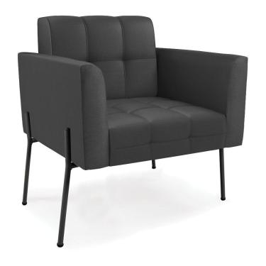 Imagem de Poltrona Pé De Ferro Preto Para Sala Elisa Corino D03 - D'rossi Cor Preto