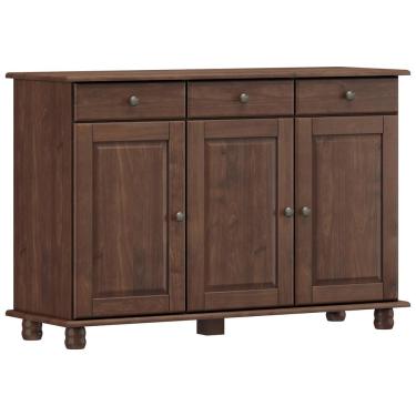 Imagem de Aparador Buffet Para Sala de Jantar 3 Portas 3 Gavetas Rústico Lazuli F06 Café - Lyam Decor